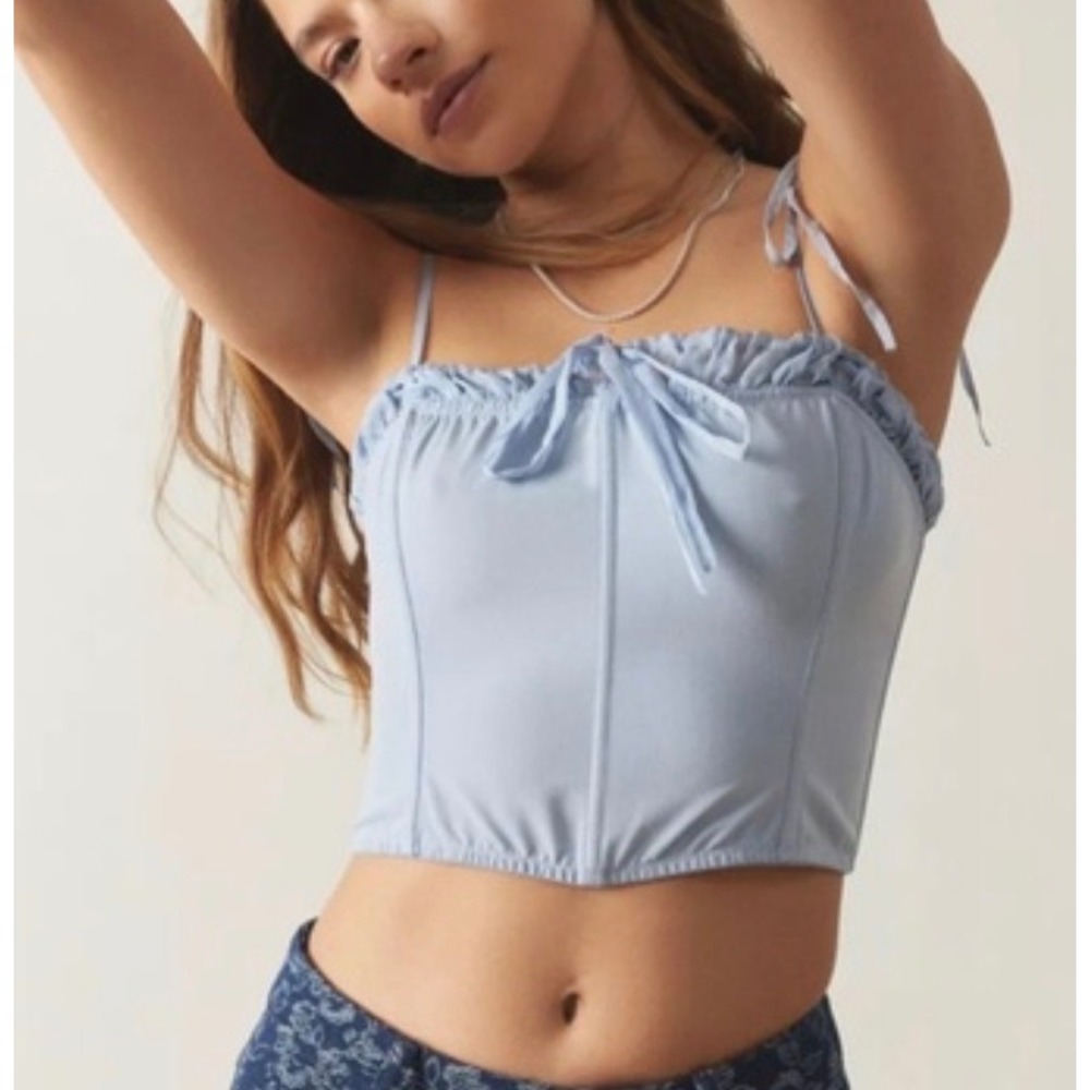 Urban Outfitters Out From Under Sheena Ruffle Lace Up Crop Top